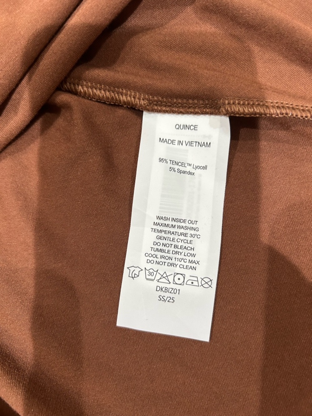 Quince Tencel Jersey Fit Flare Midi Dress Brown Stretchy Size M NWT Classic Chic - Picture 7 of 11